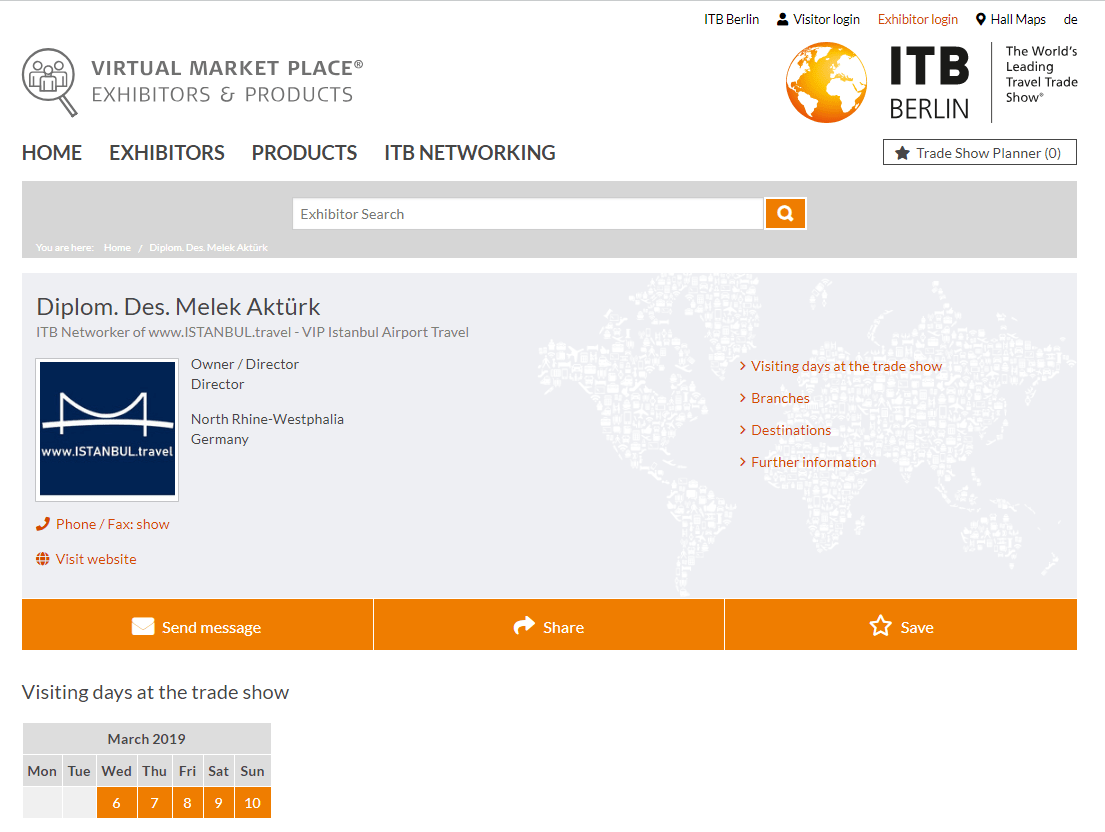 Istanbul.travel indexed as ITB-Berlin networker