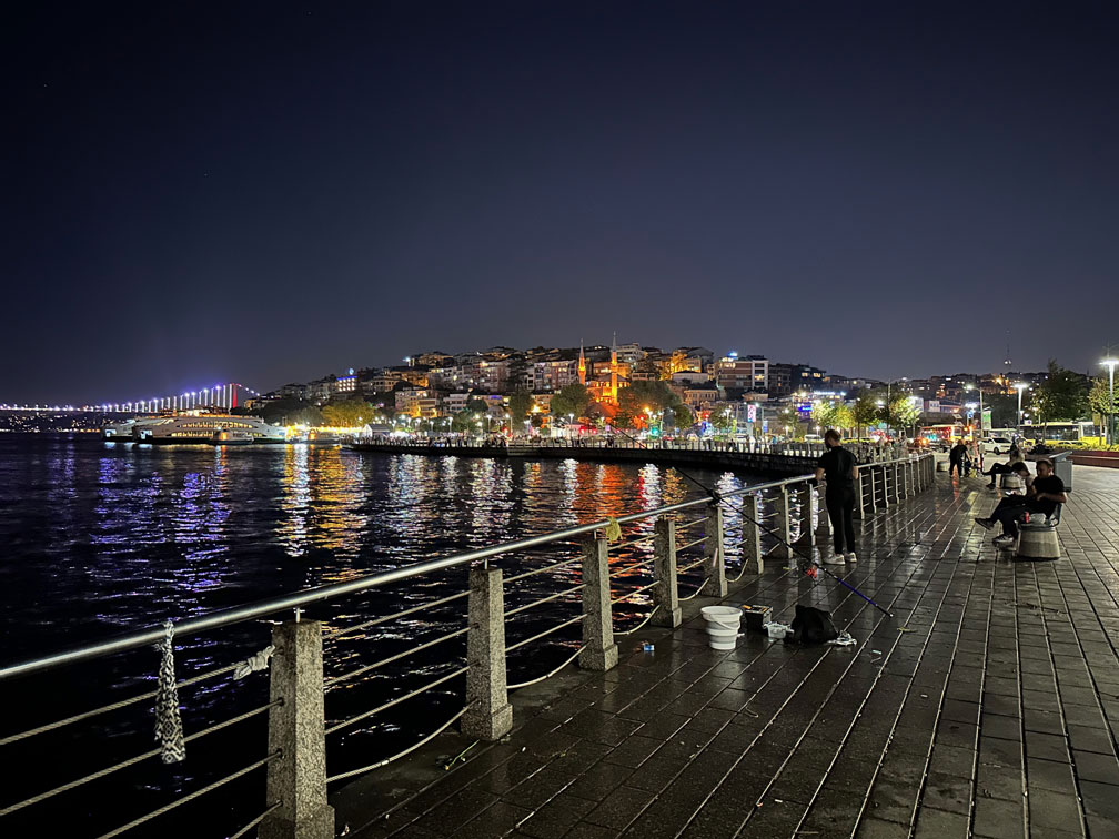 view from uskudar coast in the night